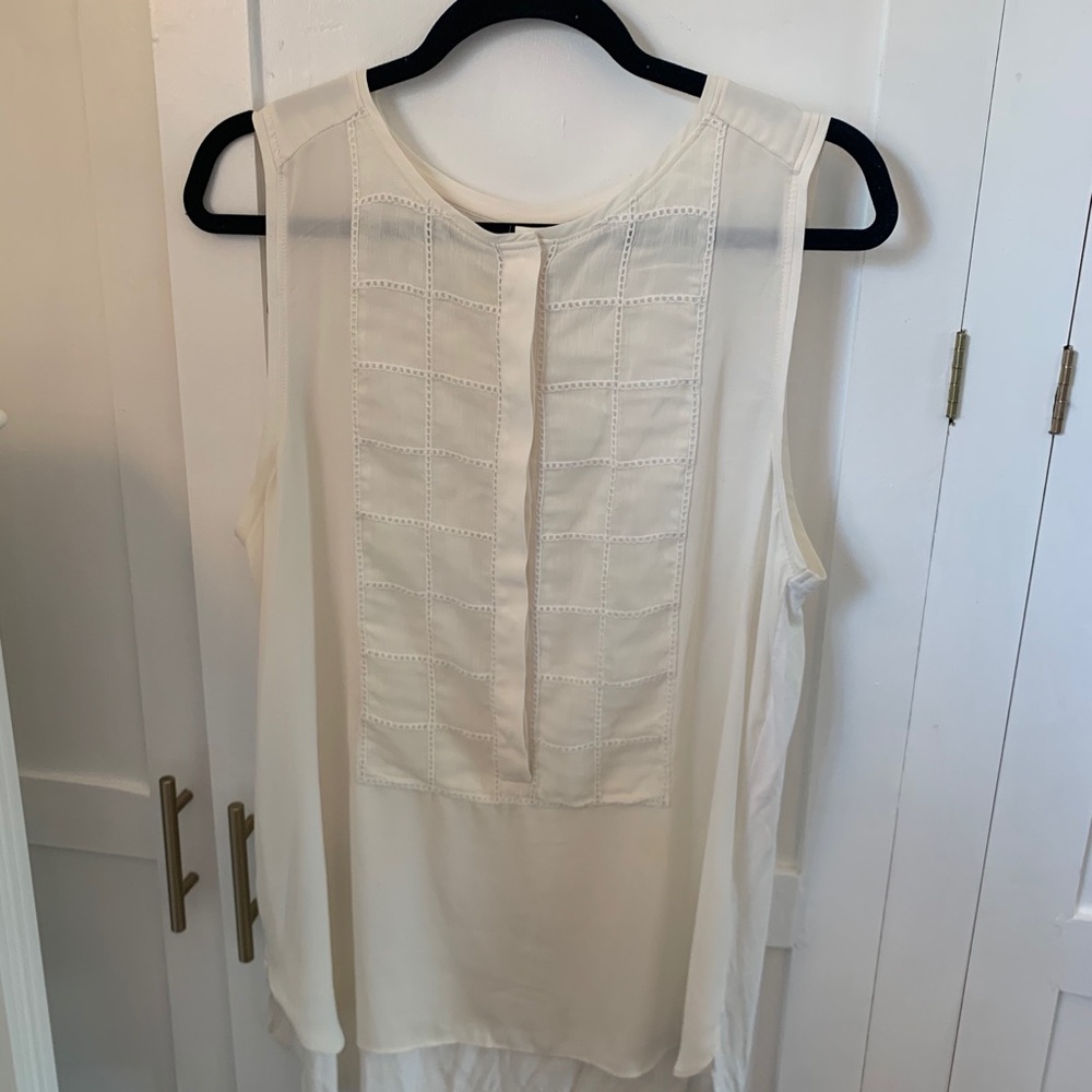 Loft White Sleeveless Blouse